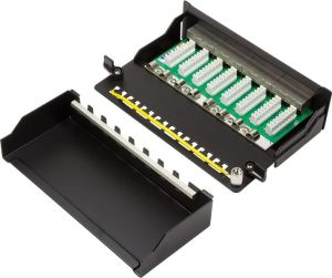 LogiLink Patchpanel kat. 6A STP, 8-portowy, czarny (NP0018B) 6