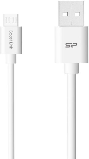 Kabel USB Silicon Power USB A -> micro USB, (M/M), Biały, 1m (SP1M0ASYLK10AB1W) 1