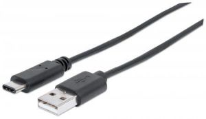 Kabel USB Manhattan USB-A - USB-C 3 m Czarny (354981) 1