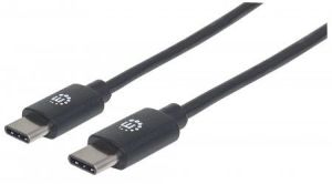 Kabel USB Manhattan USB-C - USB-C 3 m Czarny (354882) 1