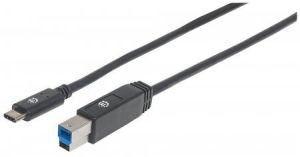 Kabel USB Manhattan USB-C - USB-B 2 m Czarny (354998) 1