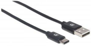 Kabel USB Manhattan USB-A - USB-C 3 m Czarny (354936) 2