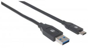 Kabel USB Manhattan USB-A - USB-C 2 m Czarny (354974) 2