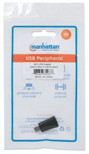 Adapter USB Manhattan USB-C - miniUSB Czarny  (354677) 2