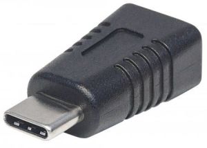 Adapter USB Manhattan USB-C - microUSB Czarny  (354660) 1