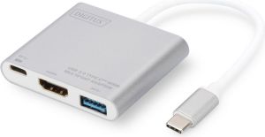 Stacja/replikator Digitus USB-C - HDMI + USB-C + USB Srebrny  (DA-70838-1) 1