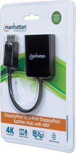 Manhattan Rozdzielacz AV Splitter DisplayPort 1x2 4K*30Hz MST Hub (207768) 5