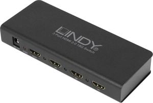 Lindy HDMI 3 Port 2.0 18G Switch UHD 4K 60Hz HDCP 2.2 HDR - 38243 1