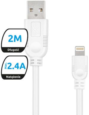 Kabel USB eXc  USB-A - Lightning 2 m Biały (5901687938400) 1