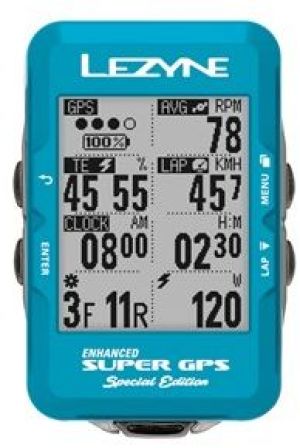 Lezyne Komputer rowerowy Super GPS Special Edition niebieski (LZN-1-GPS-SPR-V210) 1