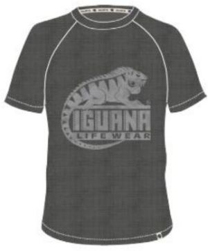 Iguana Koszulka Męska Baako Dark Grey Melange/Logo Print r. L 1