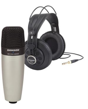 Mikrofon Samson C01 XLR pojemnościowy mikrofon doręczny + SR850 Słuchawki studyjne (SAC01850) 1