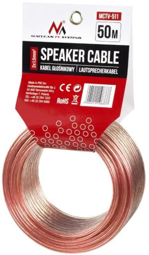 Przewód Maclean Kabel głośnikowy 50m 2*1.5mm2 / 48*0.20CCA 3,5*7,0mm (MCTV-511) 3