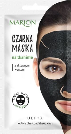 Marion Detox Aktywny Węgiel Maska czarna na tkaninie 1