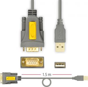 Kabel USB Kouwell USB-A - D-Sub (VGA) 1.5 m Szary (ADS-1PQ) 3