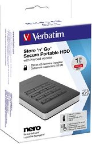 Dysk zewnętrzny HDD Verbatim Store 'n' Go Secure 1TB Czarno-srebrny (53401) 6