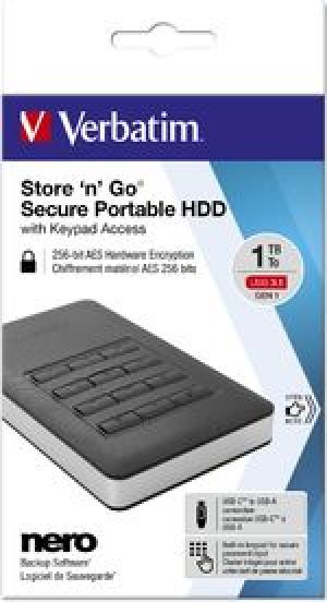 Dysk zewnętrzny HDD Verbatim Store 'n' Go Secure 1TB Czarno-srebrny (53401) 7