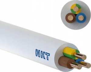 Przewód TFK YDY 3X 2.5 ŻO TFK BIAŁY PRZEWÓD INSTALACYJNY OKRĄGŁY DRUT 450/750V KL.1 BĘBEN - G003036 6