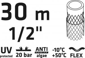 Verto Wąż ogrodowy 30m 1/2" ECONOMIC (15G801) 2