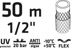 Verto Wąż ogrodowy 50m 1/2" ECONOMIC (15G802) 2