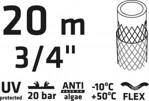 Verto Wąż ogrodowy 20m 3/4" ECONOMIC (15G803) 2