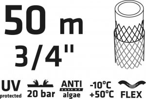 Verto Wąż ogrodowy 50m 3/4" ECONOMIC (15G805) 2