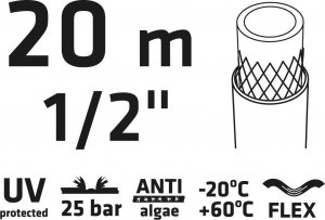 Verto Wąż ogrodowy 20m 1/2" PROFESSIONAL (15G820) 2