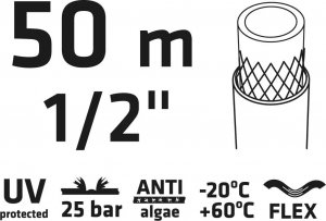 Verto Wąż ogrodowy 50m 1/2" PROFESSIONAL (15G822) 2
