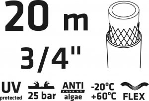 Verto Wąż ogrodowy 20m 3/4" PROFESSIONAL (15G823) 4