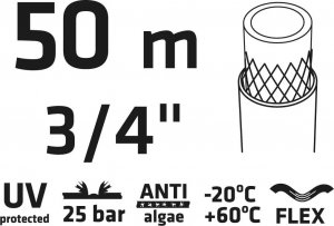 Verto Wąż ogrodowy 50m 3/4" PROFESSIONAL (15G825) 4