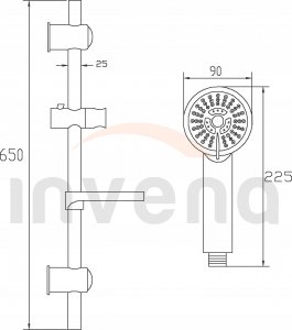 Zestaw prysznicowy Invena KOMPLET NATRYSKOWY FRESCO 3-FUNKC. - AU-86-NAT-C 2
