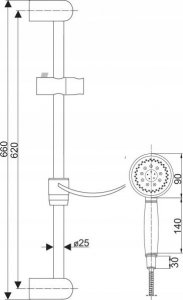 Zestaw prysznicowy Invena KOMPLET NATRYSKOWY SIROS 3-FUNKC. - AU-80-001-M 6