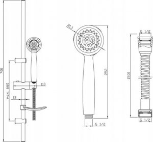 Zestaw prysznicowy Invena KOMPLET NATRYSKOWY SIROS 3-FUNKC. - AU-80-001-M 8