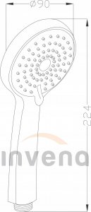 Słuchawka prysznicowa Invena SŁUCHAWKA NATRYSKOWA DAFNI 3 FUNKCYJNA BIAŁY / CHROM - AS-02-002-X 4