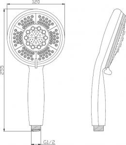 Słuchawka prysznicowa Invena Elia 3-funkcyjna chrom (AS-51-001-L) 2