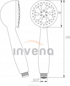 Słuchawka prysznicowa Invena SŁUCHAWKA NATRYSKOWA ISE 1 FUNKCYJNA CHROM - AS-54-001-L 2