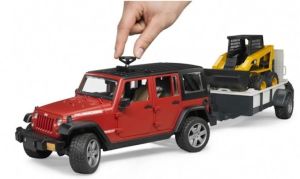 Bruder Professional Series JEEP Wrangler Unlimited Rubicon with one axle trailer and Cat skid steer loader (02925) 1