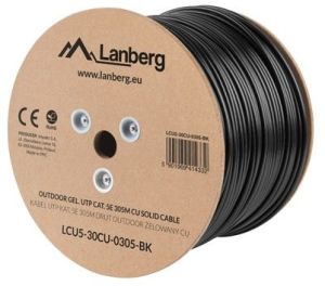 Lanberg Kabel instalacyjny UTP CAT.5E Żelowany 305m (LCU5-30CU-0305-BK) 1
