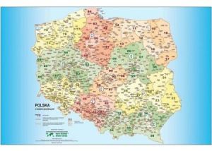 Piętka Polska mapa kodów pocztowych. Podkladka na biurko (270284) 1