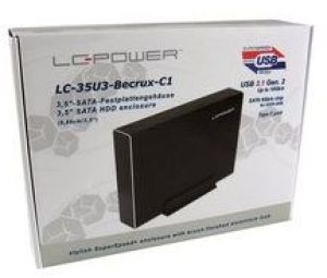 Kieszeń LC-Power USB-C 3.2 Gen 2 - 3.5" SATA (LC-35U3-Becrux-C1) 3