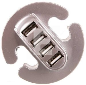 GTV HUB USB 4 porty srebrny (HB-USB-4X-80) 1