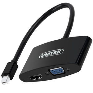 Adapter AV Unitek DisplayPort Mini - HDMI - D-Sub (VGA) czarny (Y-6328BK) 1