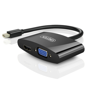 Adapter AV Unitek DisplayPort Mini - HDMI - D-Sub (VGA) czarny (Y-6328BK) 2