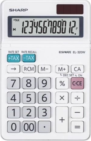 Kalkulator Sharp EL320W biurkowy, 12 miejsc, biały 1