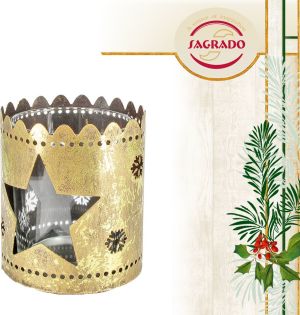 Carmani Świąteczny lampion - gwiazdka - metaloplastyka złoty (219-0322) 1