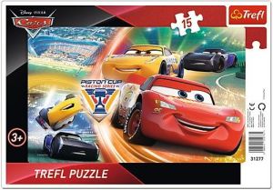 Trefl Puzzle 15 elementów Ramkowe Cars Walka o zwycięstwo 1