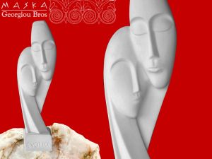 MASKA Maski - alabaster grecki (395-0160) 1