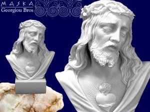 MASKA Jezus - alabaster grecki (395-0487) 1