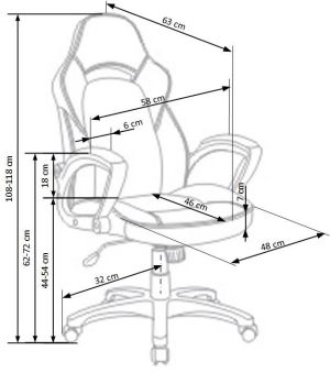 Krzesło biurowe Halmar LIZARD fotel gabinetowy czarno - brązowy 4
