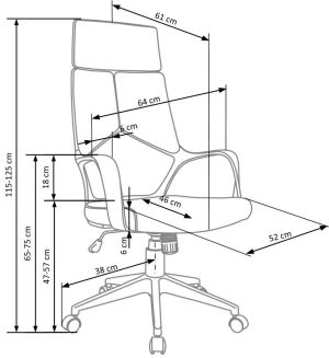 Krzesło biurowe Halmar VOYAGER fotel gabinetowy czarny / jasny popiel 3
